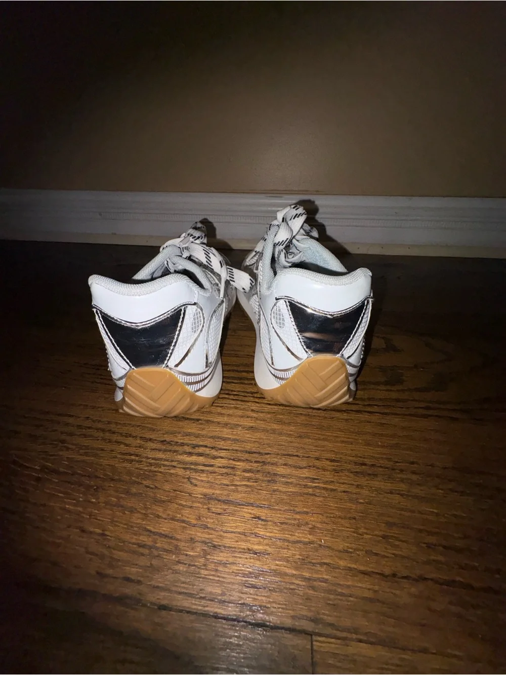Amazon White Athletic Running Shoes with Black Accents